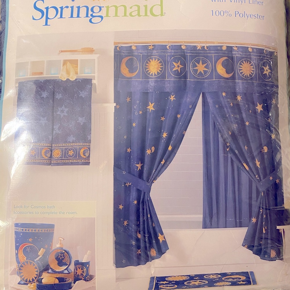 New vintage cosmos shower curtain